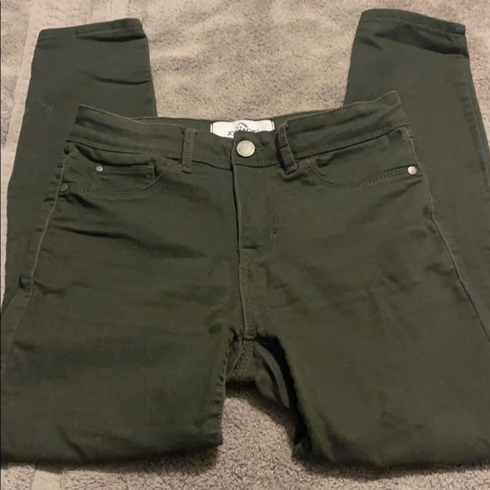 Olive green “jeggings”